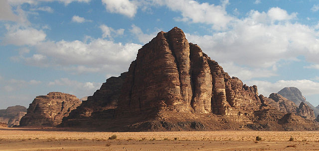"The Seven Pillars" rock formation in Wadi Rum, Jordan