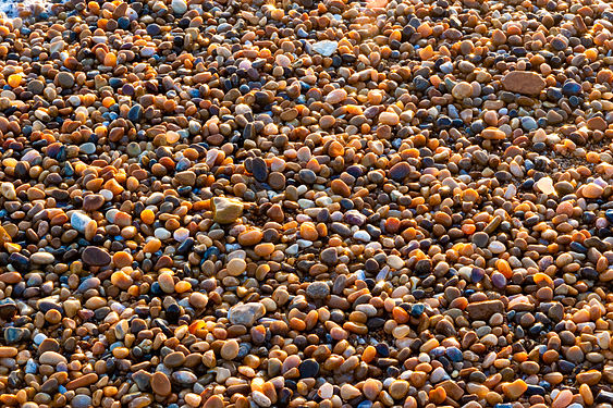 Shingle towards the northern end of Chesil Beach, Dorset, UK