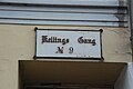 Historisches Straßenschild in Lübeck "Kellings Gang"