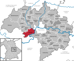 Läget för Sinzing i Landkreis Regensburg