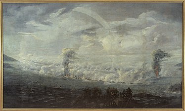 Slaget vid Svensksund. den 9 juli 1790, målad av Louis Jean Desprez.