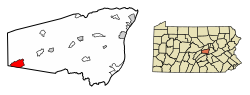 Location of McClure in Snyder County, Pennsylvania.