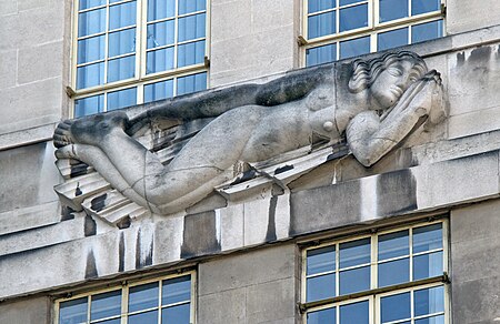 St James's Park Station sculptures – South Wind by Eric Gill.jpg