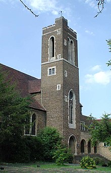 Tower of the Church of St Mary the Virgin, on Kenton Road St Mary, Kenton Road, Harrow - Tower - geograph.org.uk - 1692451.jpg