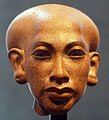 Statue Head of a Daughter of Pharaoh Akhenaten - Front, Staatliches Museum Ägyptischer Kunst München, 18th Dynasty