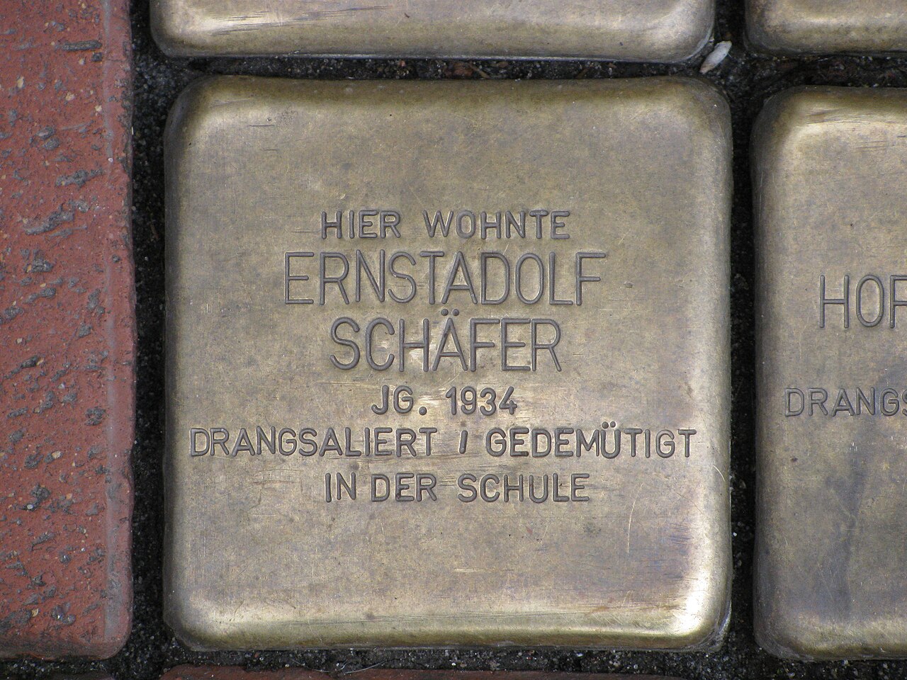 Stolperstein Ernstadolf Schäfer, 1, Große Straße 62, Verden, Landkreis Verden.jpg