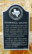 Texas Historical Commission marker at Stonewall Saloon