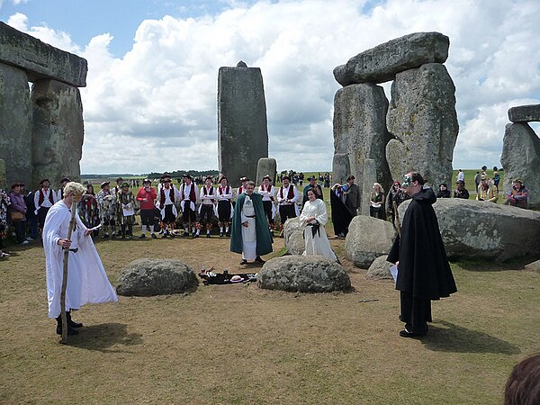 The solstice being celebrated at Stonehenge in England