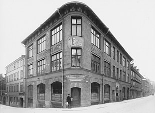 Klara norra kyrkogatan / Mäster Samuelsgatan, Svenska Tryckeriaktiebolaget 1890-tal. Gripen 5.