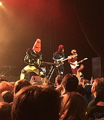 TWRP performing in Dallas in August 2018. From left to right: Doctor Sung, Commander Meouch and Lord Phobos. TWRP Dallas Bomb Factory 2018.jpg