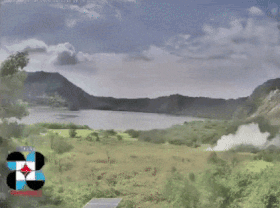 Phreatic activity leading up to the first explosive event captured at the main crater of Taal Volcano. Video taken from the installed IP camera of PHIVOLCS monitoring Taal Volcano Taal volcano 2020 eruption captured using IP camera.gif