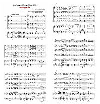 Muzieknotatie van het volkslied van Georgië