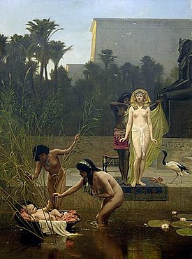 The Finding of Moses (1862 painting by Frederick Goodall) The Finding of Moses.jpg