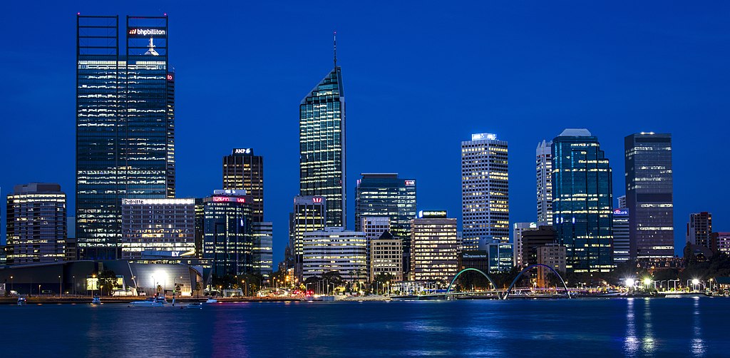 The Perth skyline in January 2016
