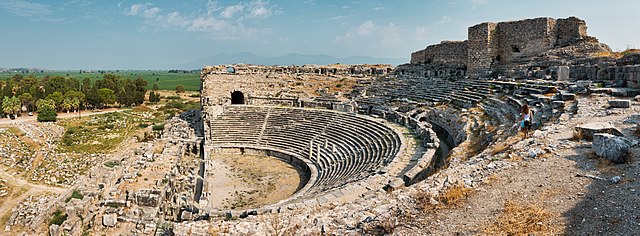 A panoramic view of The Theatre of Miletus, Didim.