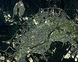 Toki city center area Aerial photograph.1987.jpg