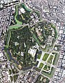 Aerial view of Edo Castle—today the location of Tokyo Imperial Palace