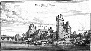 La tour de Nesle et l'hôtel de Nevers par Martin Zeiller, 1656.