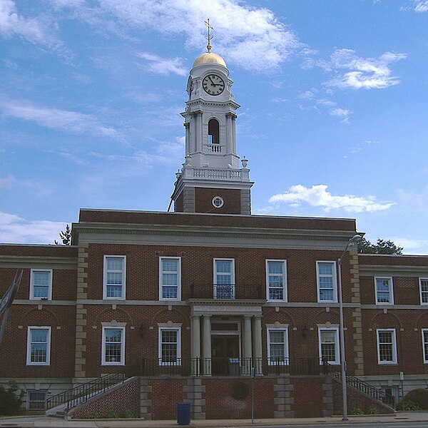 Town of Hempstead's old Town Hall, located on the corner of Front Street and Washington Street.