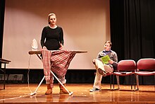 Two actors rehearse a scene from Almost, Maine in Cleveland, Tennessee Two actors rehearse a scene from "Almost, Maine".jpg