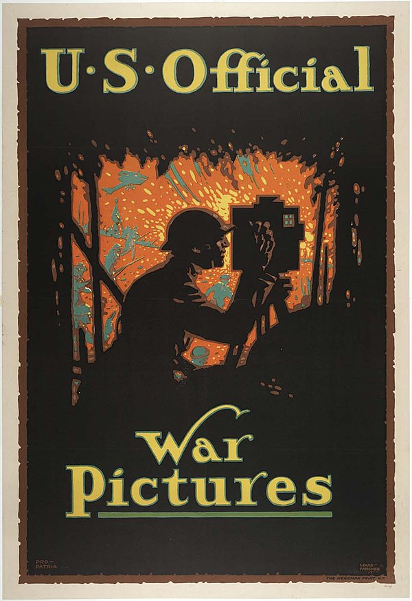 "U.S. Official War Pictures", CPI poster by Louis D. Fancher