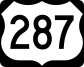 Marcador de rota da US Highway 287