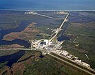 Aerial view of Kennedy Space Center showing VAB and Launch Complex 39