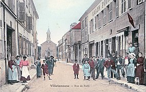 Rue de Paris vers l'église, av. 1908.