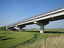 Provincial road number 468 (SP 468) in the province of Modena (Emilia-Romagna region) Viadotto di Finale Emilia sul fiume Panaro.jpg