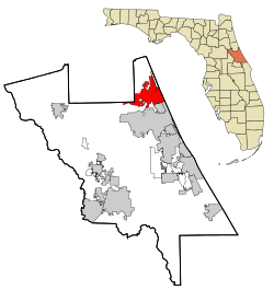 Volusia County Florida Incorporated and Unincorporated areas Ormond Beach Highlighted.svg
