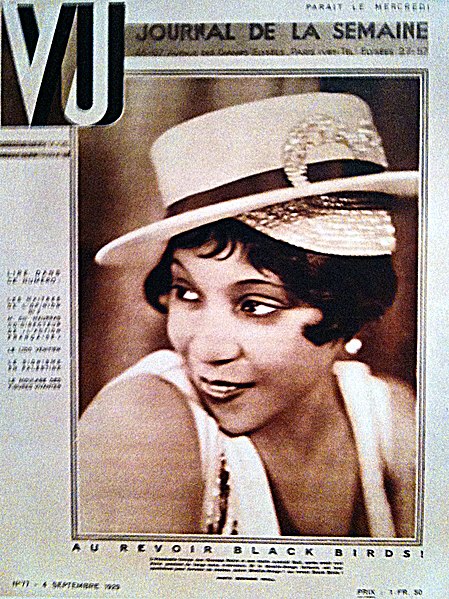 Adelaide Hall on the cover of Vu magazine in 1929