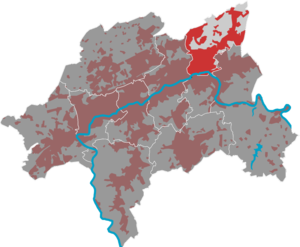 Lage des Bezirks Oberbarmen in Wuppertal