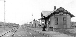 Former train depot in Waters Waters, MI historic train station.jpg