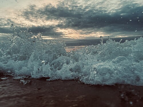 Waves on the beach of Glen Arbor, facing Lake Michigan.