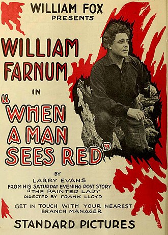 Advertisement for When a Man Sees Red, a 1917 film based on Evans story The Painted Lady When a Man Sees Red.jpg