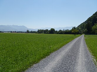 Wichenstein Street, at its end are the stairs leading up to the castle Wichenstein Castle3.JPG