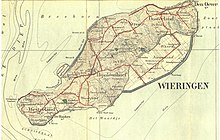 Die frühere Insel Wieringen auf einer Karte von 1909