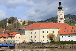 Flussufer und Wolfsbergschloss