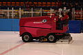 Ice resurfacing machine in Thialf skating stadium, Heerenveen, Netherlands.