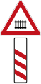 Level crossing with barrier or gate ahead