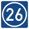 Zeichen 406-50 Knotenpunkte der Autobahnen (ein- oder zweistellige Nummer); bisher Zeichen 406