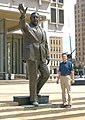 Artist Zenos Frudakis with the statue, 2009