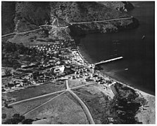 (Aerial view of structures comprising Naval-Coast Guard base at the Isthmus of Catalina Island. Largest building with... - NARA - 295505.jpg