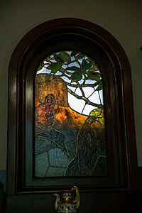 window in the cabinet, or study