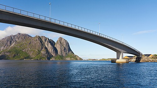 Bridge connecting Sakrisoya & Andoya as part of the E10 road - Lofoten Norway