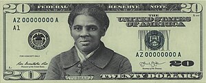 Image of $20 bill with Tubman's face