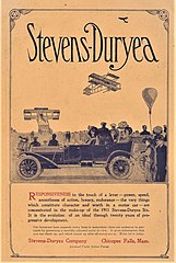 1911 Stevens-Duryea advertisement back cover of Cycle and Automobile Trade Journal
