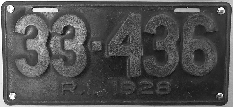 File:1928 Rhode Island licence plate.jpg