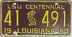 Tahun 1960 Louisiana lisensi plate.JPG