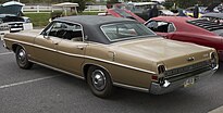 1968 Ford LTD Brougham 4-door Hardtop, rear left (Hershey 2019).jpg